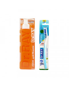 DR.RAY ยาสีฟัน CITRUS MINT GEL ส้ม 150GM+แปรง ฟ้า [80173]